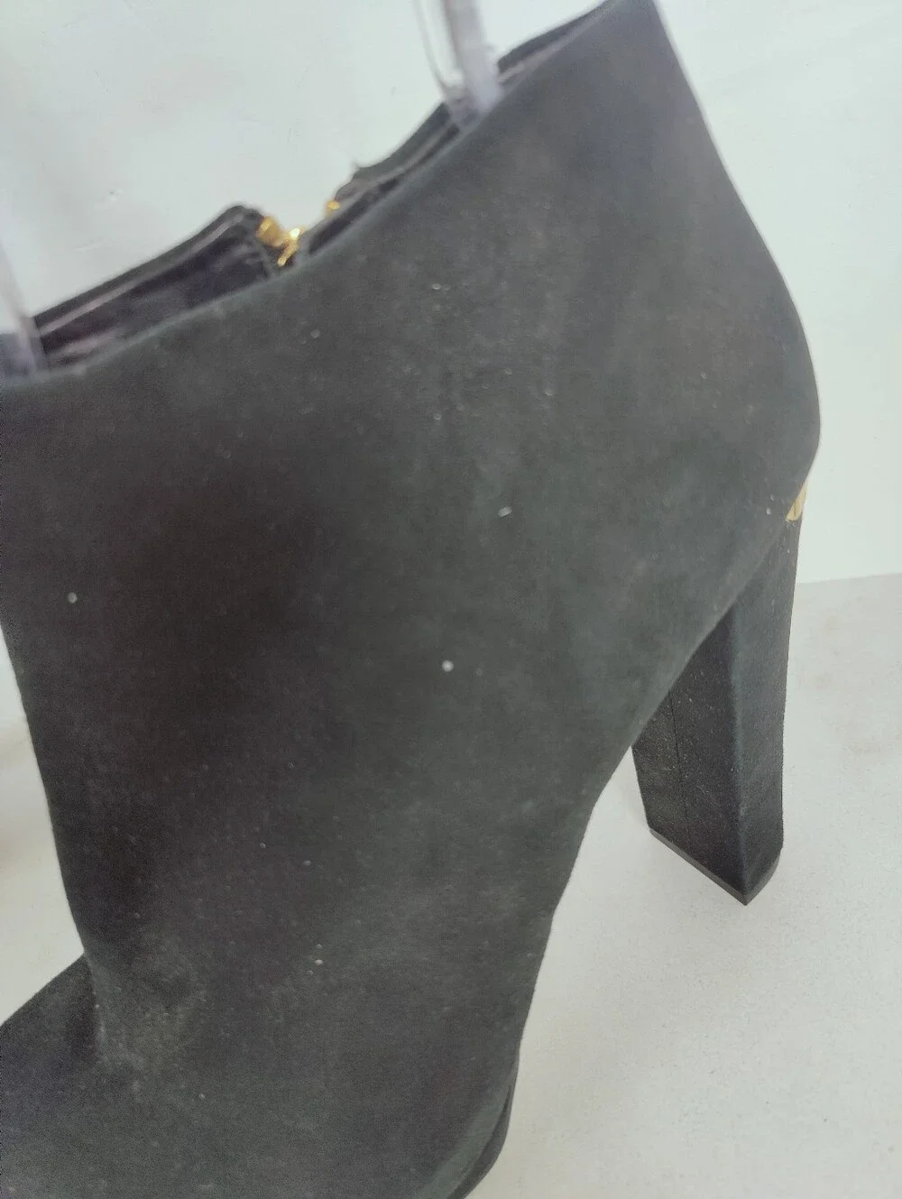 MICHAEL Michael Kors Haven Black Suede Platform Ankle Boots Booties, 10